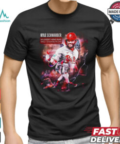 Kyle Schwarber Phillies 14 Leadoff home runs single season MLB record shirt