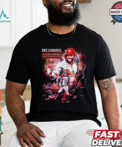 Kyle Schwarber Phillies 14 Leadoff home runs single season MLB record shirt