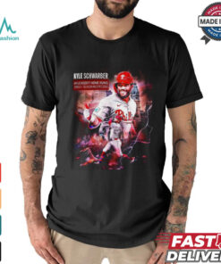 Kyle Schwarber Phillies 14 Leadoff home runs single season MLB record shirt