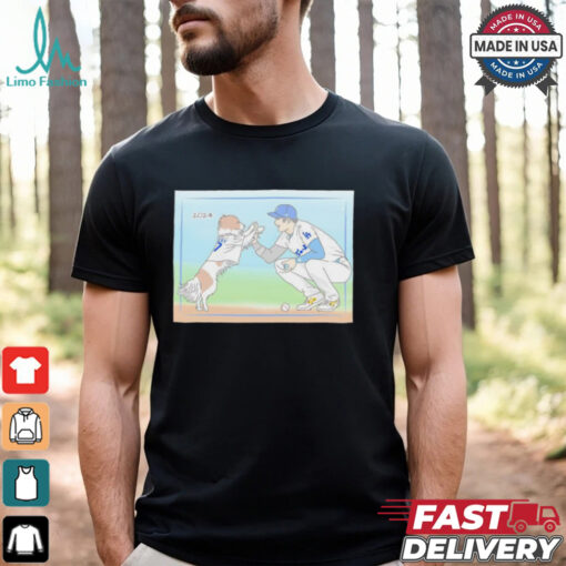 LA Dodgers Shohei Ohtani and Decoy hi five art shirt