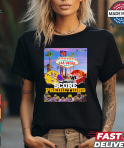 LSU Tigers vs USC Trojans football helmet score predictions welcome to fabulous Las Vegas shirt