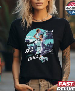 LaMelo Ball #1 Charlotte Hornets City Emblem Signature Painting t shirt