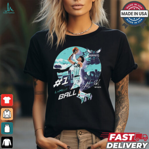 LaMelo Ball #1 Charlotte Hornets City Emblem Signature Painting t shirt