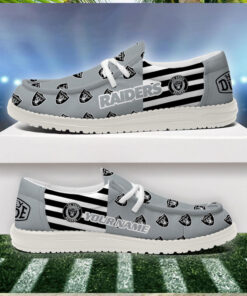 Las Vegas Raiders 2024 Version Personalized Hey Dude Shoes