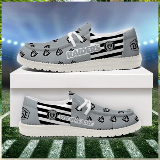 Las Vegas Raiders 2024 Version Personalized Hey Dude Shoes