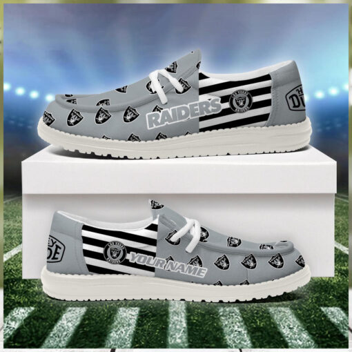 Las Vegas Raiders 2024 Version Personalized Hey Dude Shoes