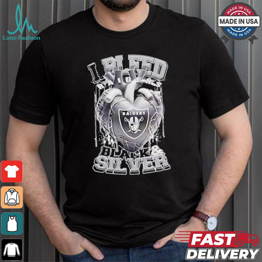 Las Vegas Raiders I bleed Raiders black and silver shirt Las Vegas Raiders I bleed Raiders black and silver shirt