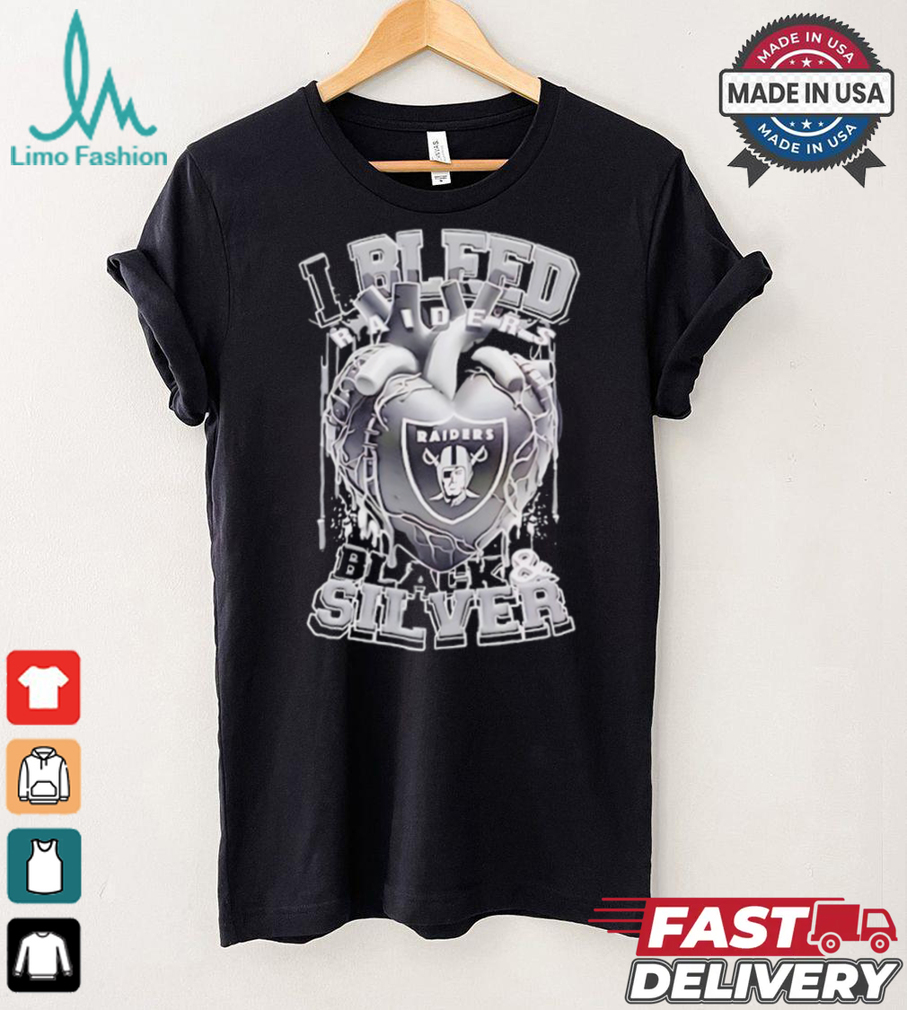 Las Vegas Raiders I bleed Raiders black and silver shirt Las Vegas Raiders I bleed Raiders black and silver shirt