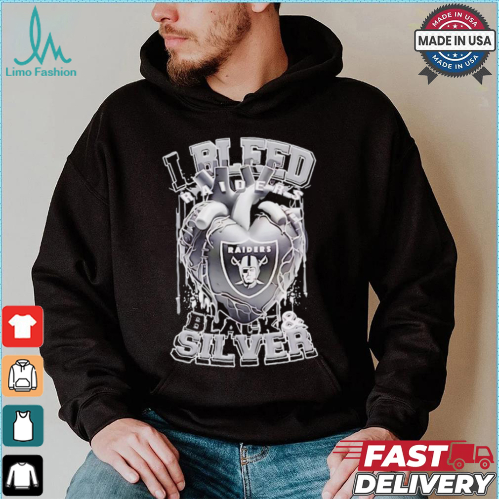 Las Vegas Raiders I bleed Raiders black and silver shirt Las Vegas Raiders I bleed Raiders black and silver shirt