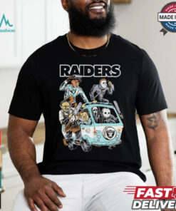 Las Vegas Raiders NFL Horror Characters Movie Hippie Halloween Shirt