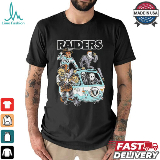 Las Vegas Raiders NFL Horror Characters Movie Hippie Halloween Shirt