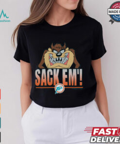 Looney Tunes Taz Sack Em' x Miami Dolphins Shirt