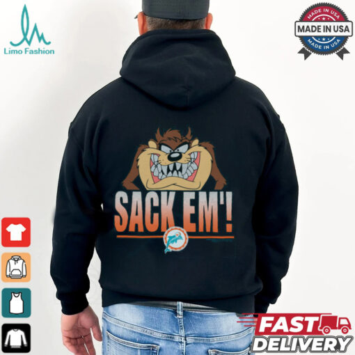 Looney Tunes Taz Sack Em’ x Miami Dolphins Shirt