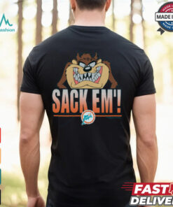 Looney Tunes Taz Sack Em' x Miami Dolphins Shirt