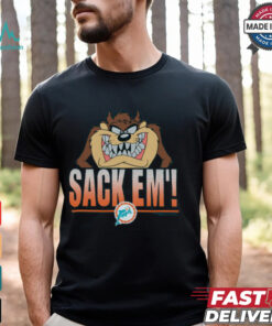 Looney Tunes Taz Sack Em' x Miami Dolphins Shirt