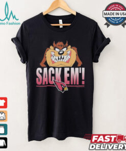 Looney Tunes Taz Tasmania Sack Em’ x Arizona Cardinals T Shirts