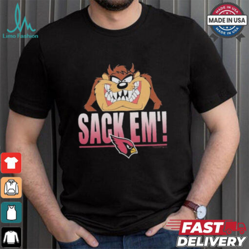 Looney Tunes Taz Tasmania Sack Em’ x Arizona Cardinals T Shirts