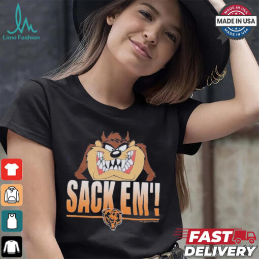 Looney Tunes Taz Tasmania Sack Em’ x Chicago Bears T Shirts