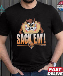 Looney Tunes Taz Tasmania Sack Em’ x Chicago Bears T Shirts