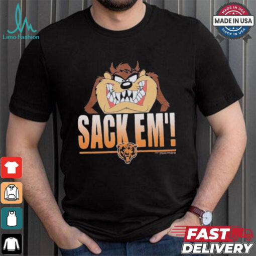 Looney Tunes Taz Tasmania Sack Em’ x Chicago Bears T Shirts