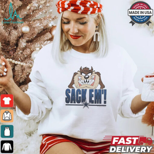 Looney Tunes Taz Tasmania Sack Em’ x Dallas Cowboys T Shirts