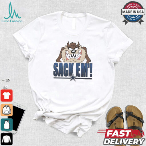Looney Tunes Taz Tasmania Sack Em’ x Dallas Cowboys T Shirts