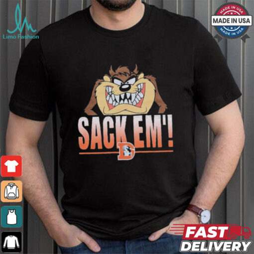 Looney Tunes Taz Tasmania Sack Em’ x Denver Broncos T Shirts