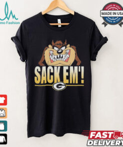 Looney Tunes Taz Tasmania Sack Em’ x Green Bay Packers T Shirts