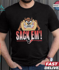 Looney Tunes Taz Tasmania Sack Em’ x Houston Texans T Shirts