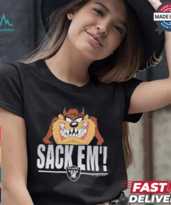 Looney Tunes Taz Tasmania Sack Em’ x Las Vegas Raiders T Shirts