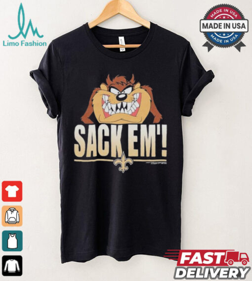 Looney Tunes Taz Tasmania Sack Em’ x New Orleans Saints T Shirts