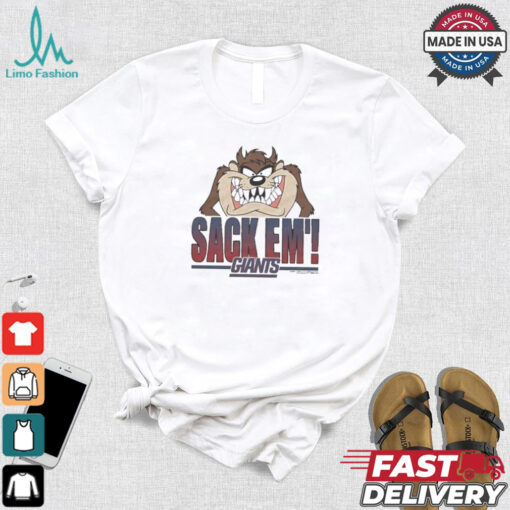 Looney Tunes Taz Tasmania Sack Em’ x New York Giants T Shirts