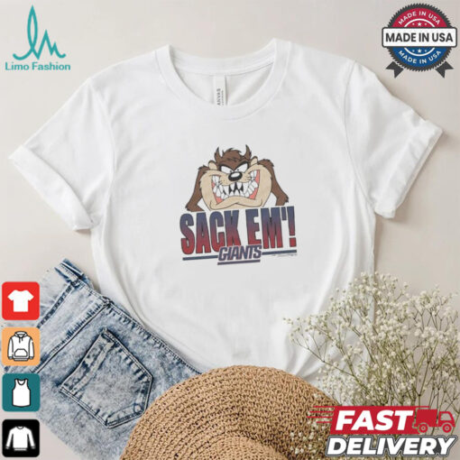 Looney Tunes Taz Tasmania Sack Em’ x New York Giants T Shirts