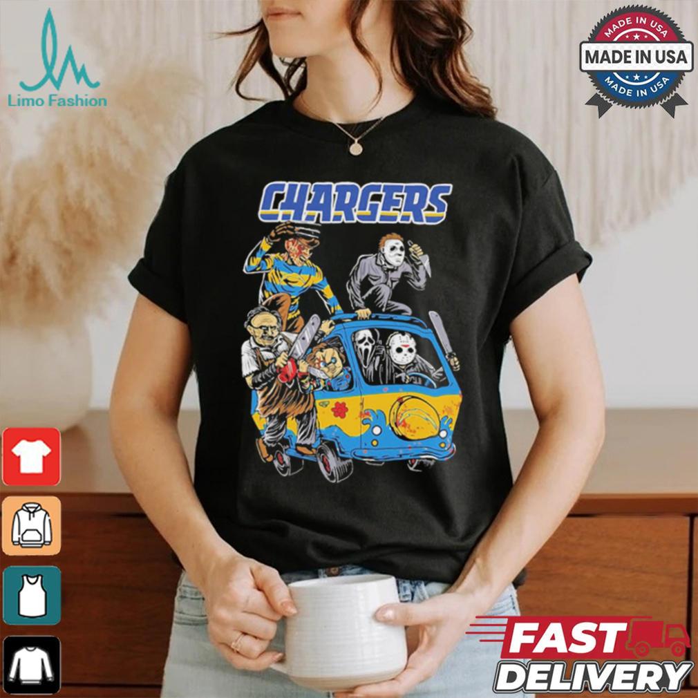 Los Angeles Chargers NFL Horror Characters Movie Hippie Halloween Shirt Los Angeles Chargers NFL Horror Characters Movie Hippie Halloween Shirt