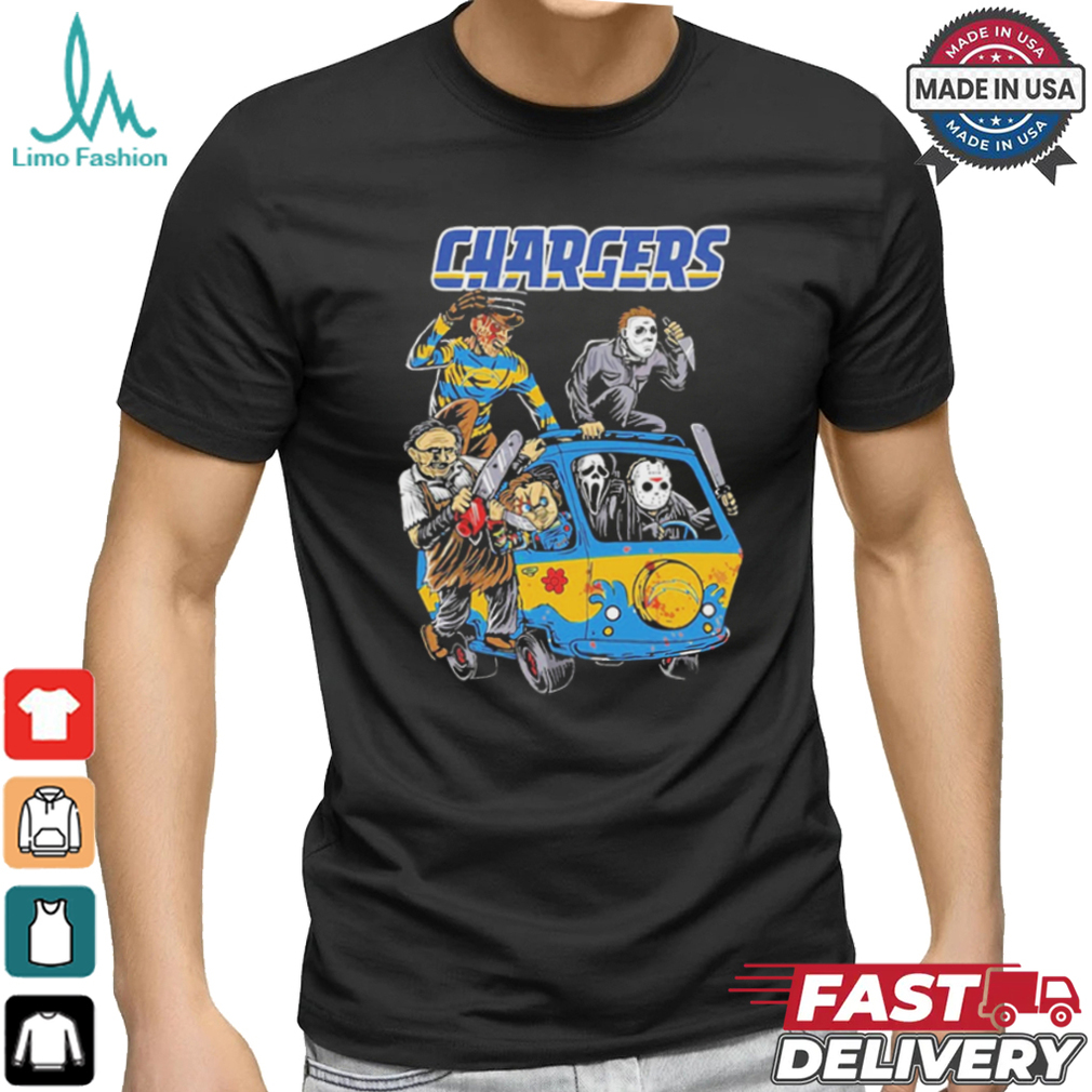 Los Angeles Chargers NFL Horror Characters Movie Hippie Halloween Shirt Los Angeles Chargers NFL Horror Characters Movie Hippie Halloween Shirt