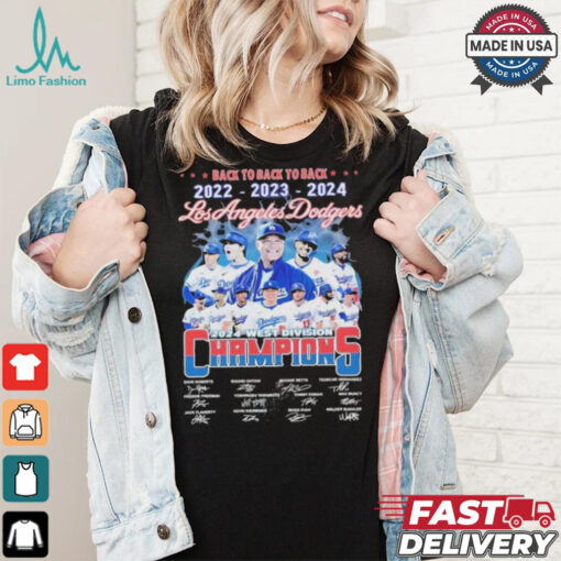 Los Angeles Dodgers 2024 West Division Champs Back To Back To Back T Shirt