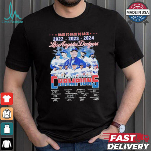 Los Angeles Dodgers 2024 West Division Champs Back To Back To Back T Shirt