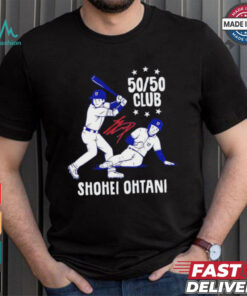 Los Angeles Dodgers 50 50 club Shohei Ohtani signature shirt