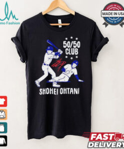 Los Angeles Dodgers 50 50 club Shohei Ohtani signature shirt