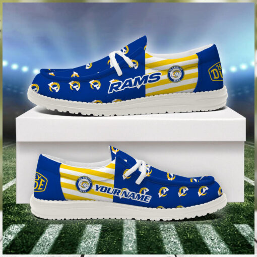 Los Angeles Rams 2024 Version Personalized Hey Dude Shoes