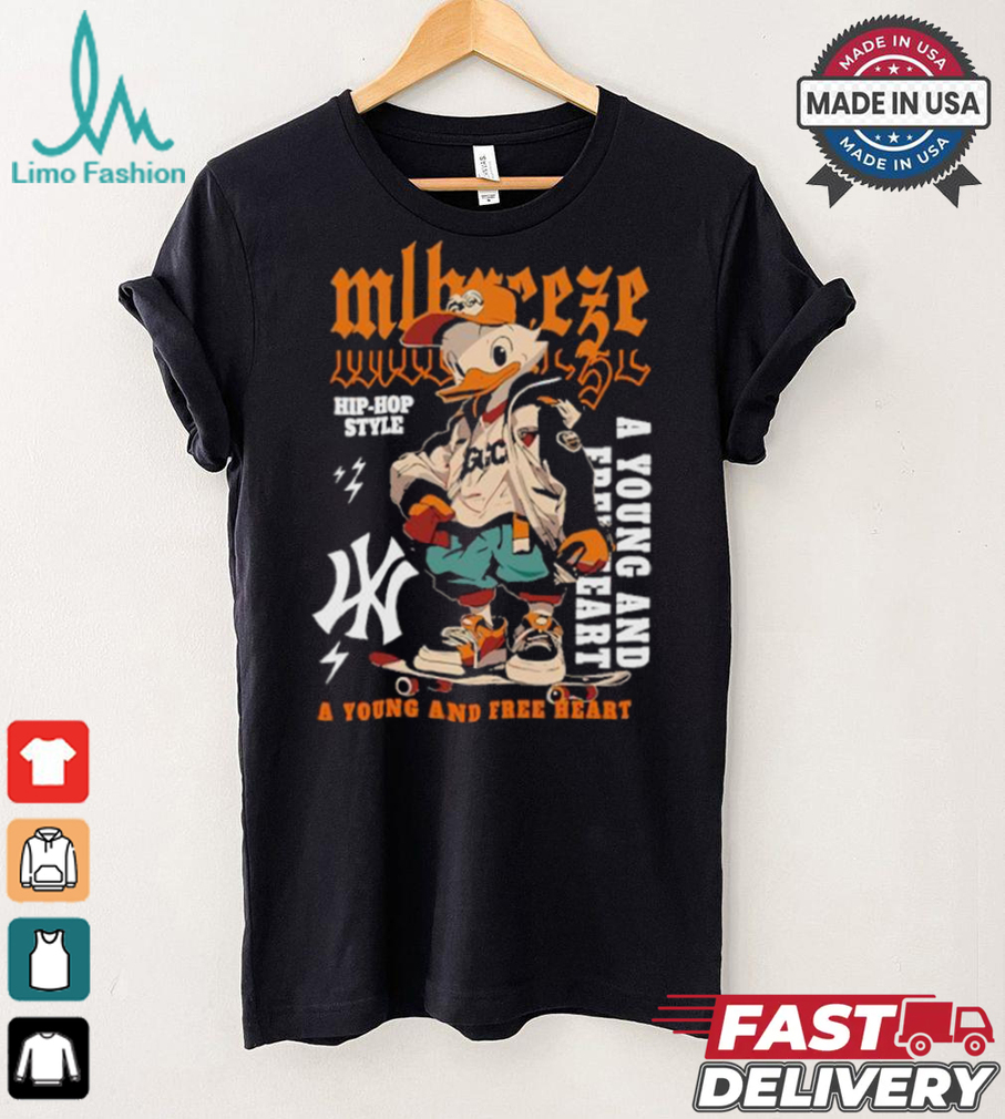 MLB A Young And Free Heart Hip Hop Style Duck T Shirt MLB A Young And Free Heart Hip Hop Style Duck T Shirt