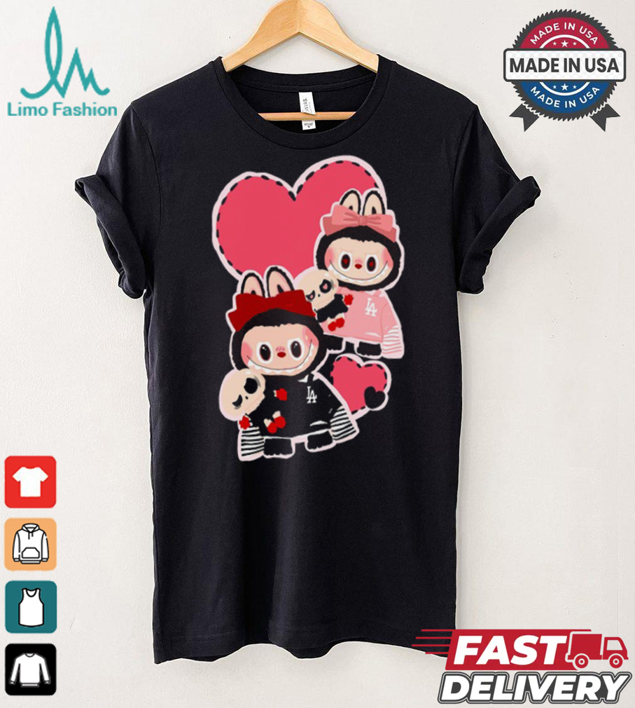 MLB Labubu Lovely Twins LA T Shirt MLB Labubu Lovely Twins LA T Shirt