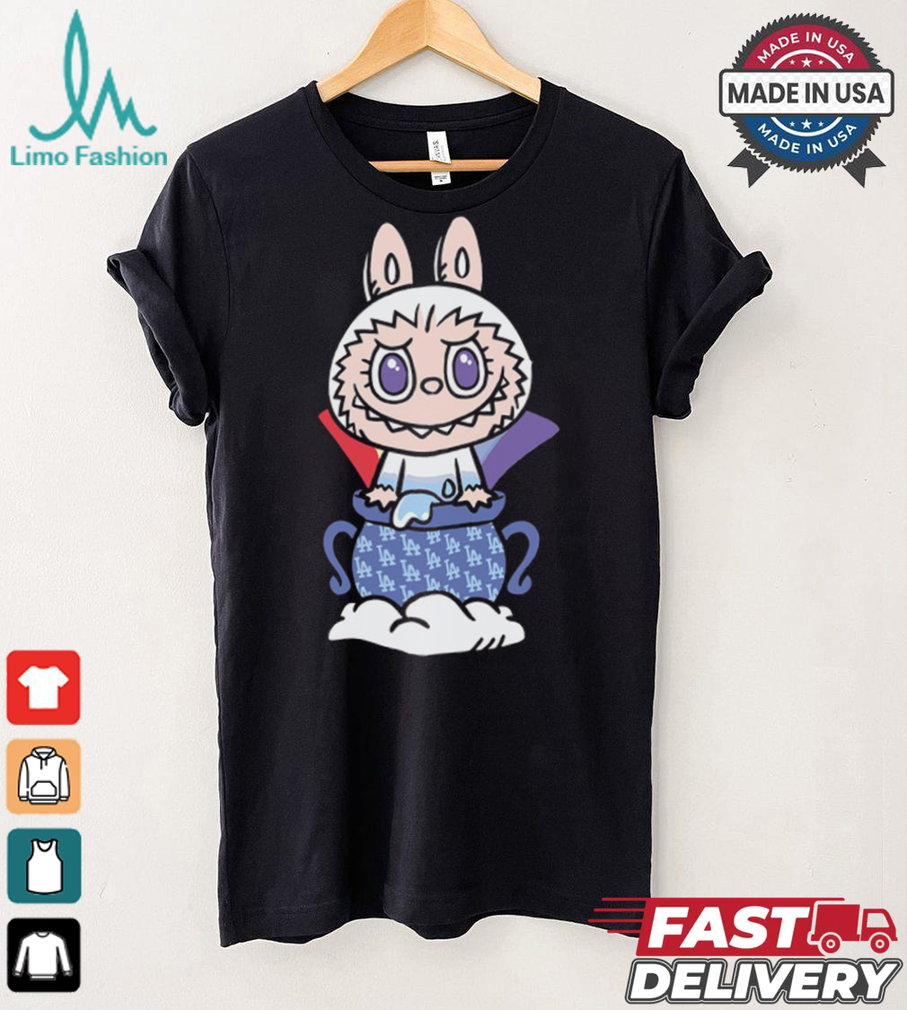 MLB Labubu White Pot LA T Shirt MLB Labubu White Pot LA T Shirt