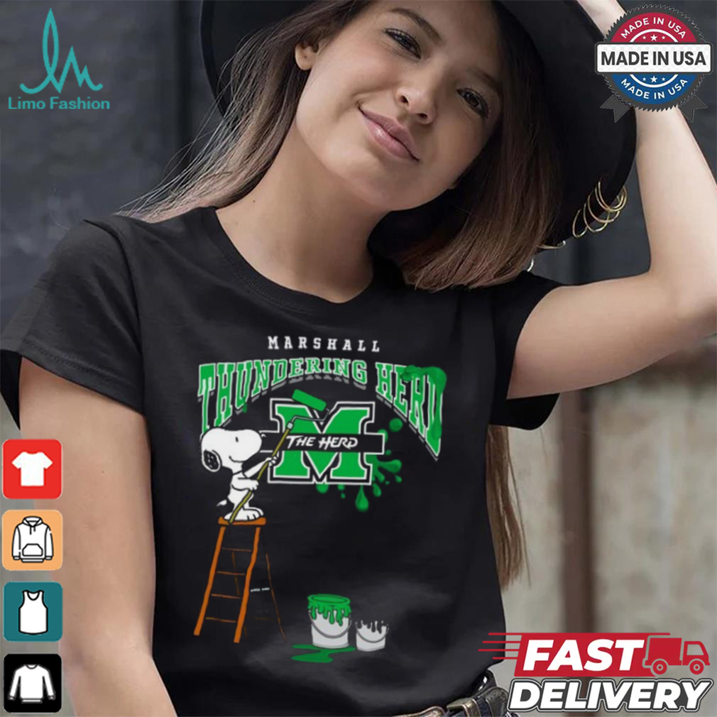 Marshall Thundering Herd Snoopy Painting Shirt Marshall Thundering Herd Snoopy Painting Shirt