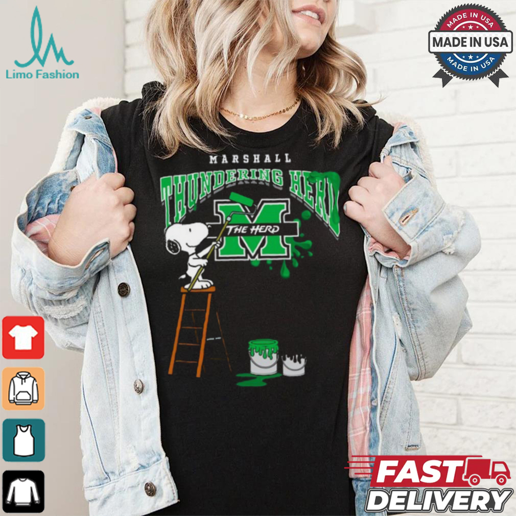 Marshall Thundering Herd Snoopy Painting Shirt Marshall Thundering Herd Snoopy Painting Shirt