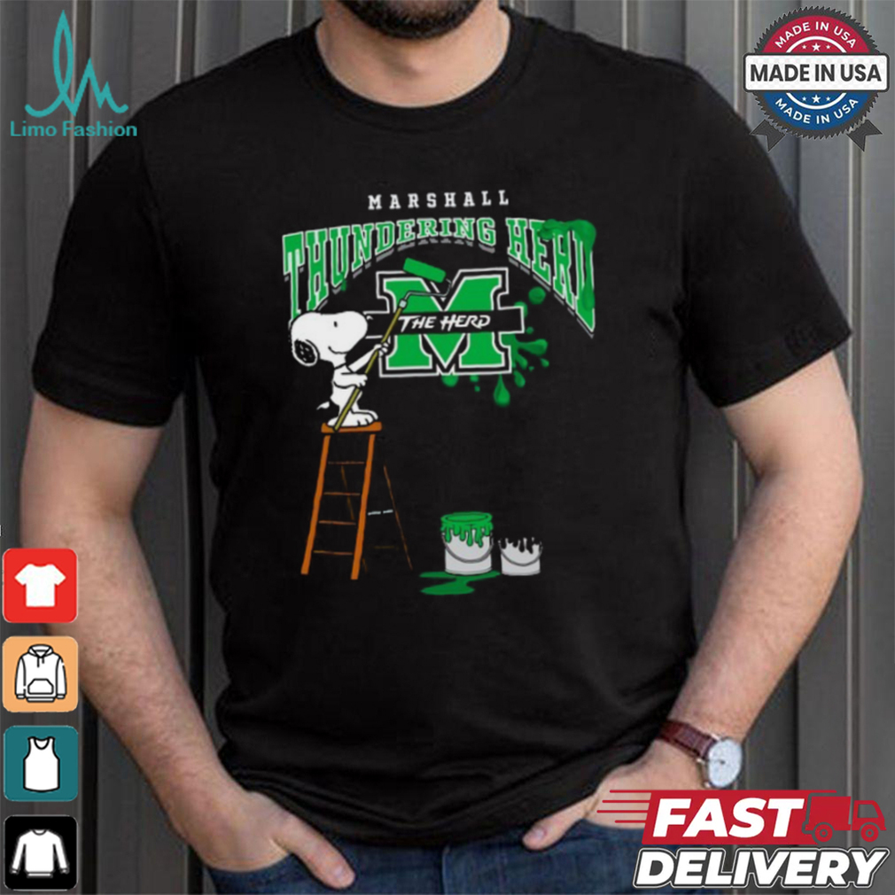 Marshall Thundering Herd Snoopy Painting Shirt Marshall Thundering Herd Snoopy Painting Shirt