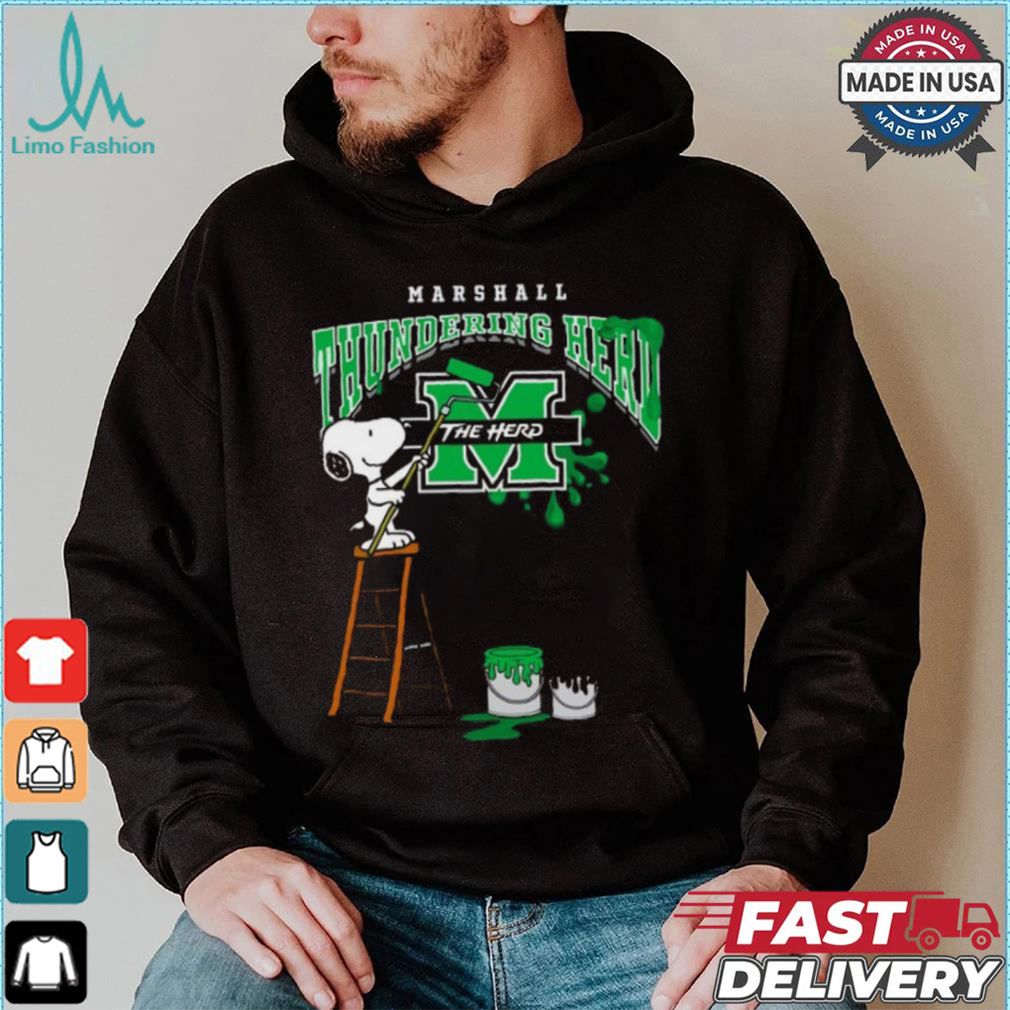 Marshall Thundering Herd Snoopy Painting Shirt Marshall Thundering Herd Snoopy Painting Shirt