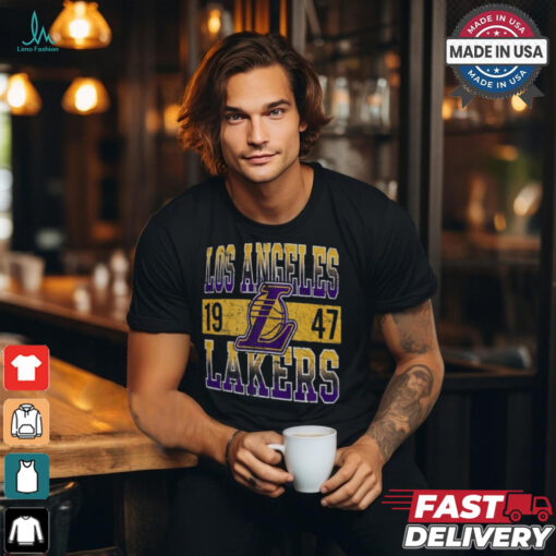 Men’s New Era Black Los Angeles Lakers Enzyme Washed Oversized T Shirt