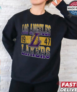 Men's New Era Black Los Angeles Lakers Enzyme Washed Oversized T Shirt