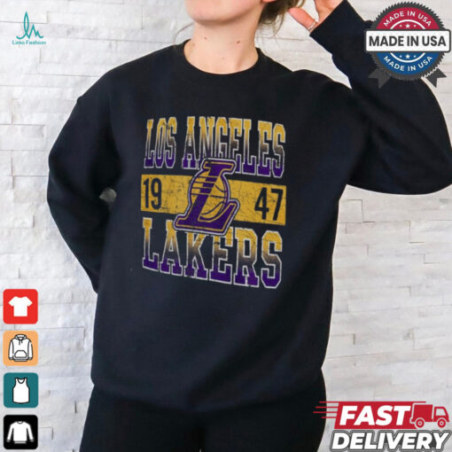 Men’s New Era Black Los Angeles Lakers Enzyme Washed Oversized T Shirt